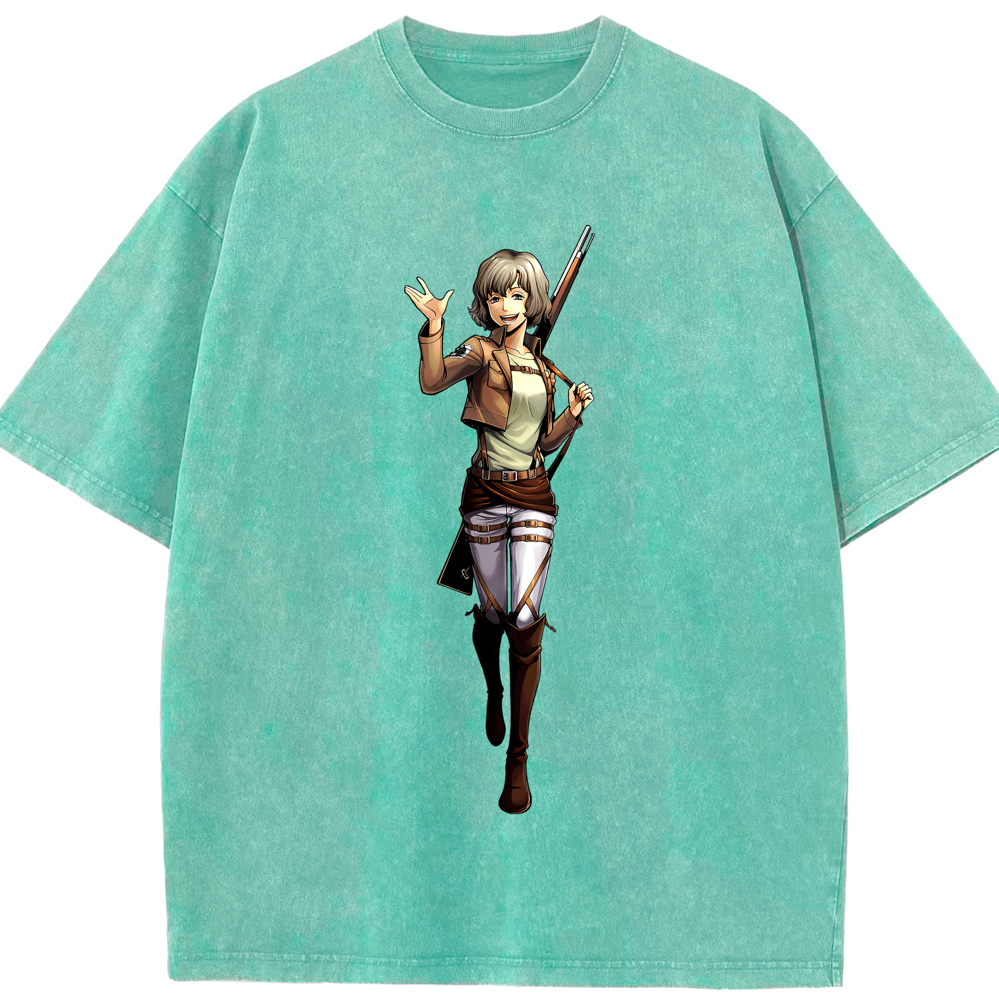 （画像用） 進撃の巨人 ヒツチ Attack on Titan Hitch 綿100% ヴィンテージ風 半袖Tシャツ（フロントプリント）